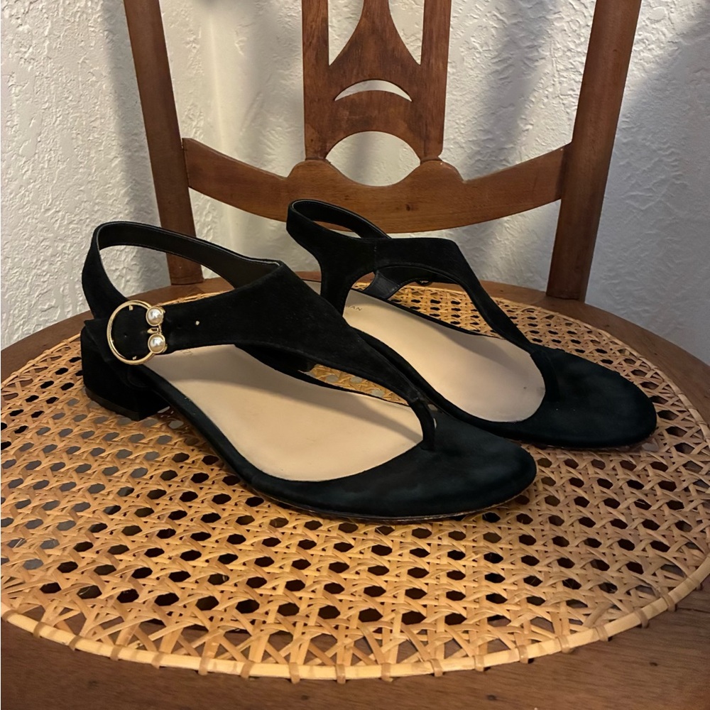 Stuart Weitzman Black Suede Sandals 7.5